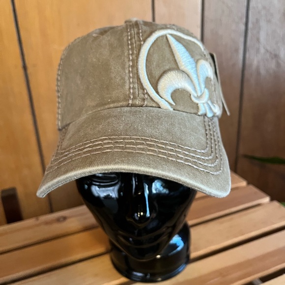 Matte Tan Khaki Fleur de Lis Cap - Picture 9 of 13